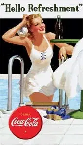 Кока-кола Приветствие Освежение Металлический Знак Знаки Винтаж Кофе Стена и Бар Декор Размер 12x8 дюймов.