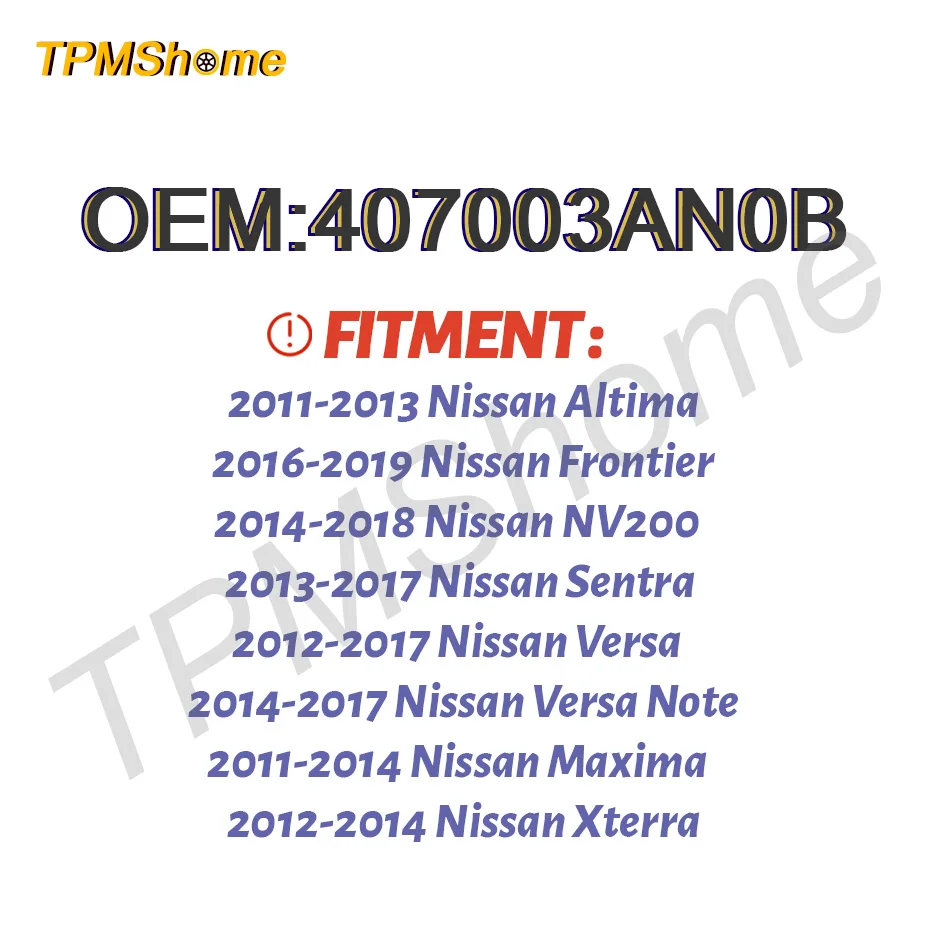 

40700-3AN0B Car TPMS Sensor Tire Pressure Monitoring System 315MHz For Nissan Frontier Sentra VERSA 407003AN0B Tyre Air Monitor