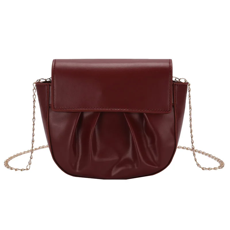 

Retro Style Small Bag for Women Korean Style Fashion Pleated Shoulder Bag Casual Simple Messenger Bag