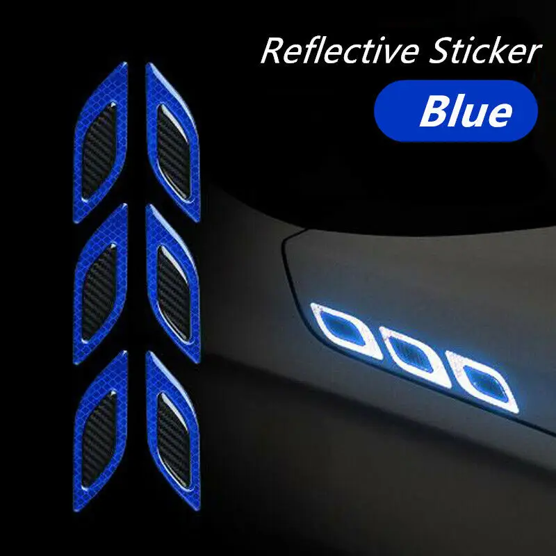 

6pcs set Reflective Stickers PVC Accessories Car Tape Strong reflectivity