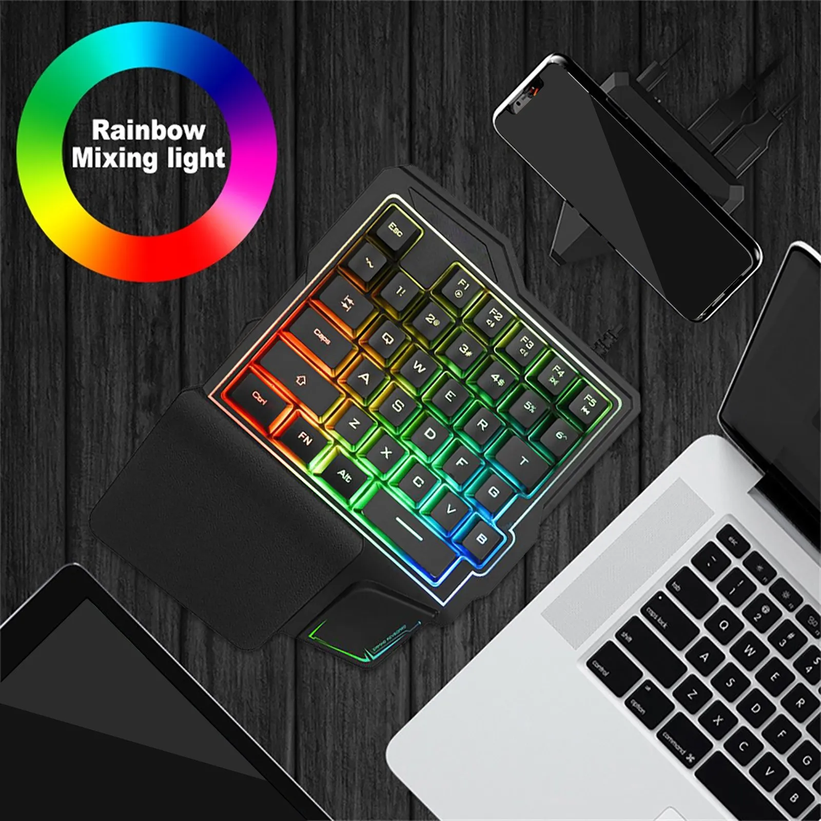 

K7left Hand Wired 35 Keys Keyboard Backlit Game Keyboard Usb Connection Teclado Para Juegos Con Una Mano