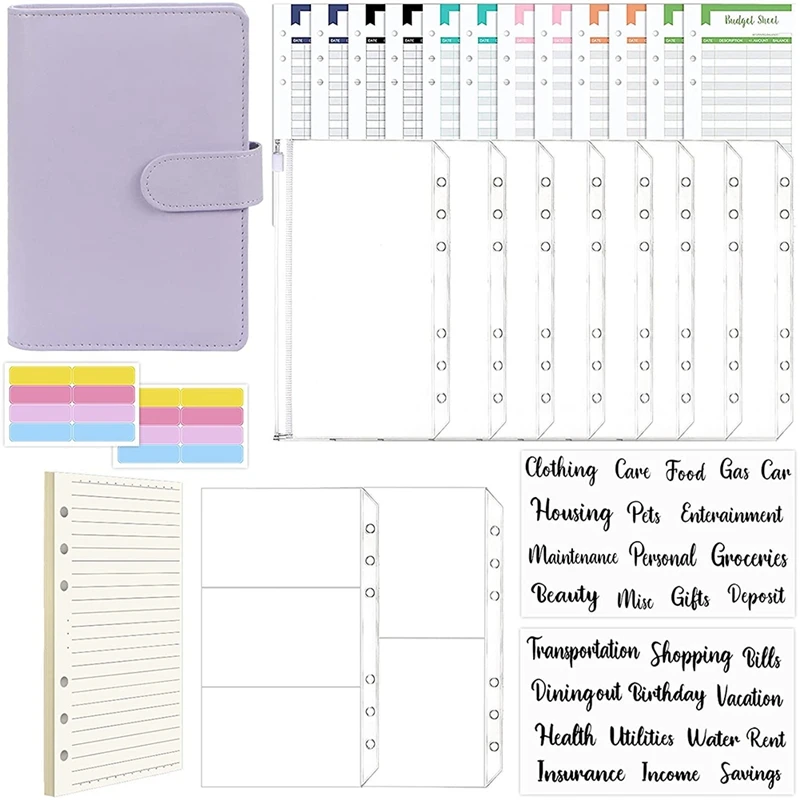 

69Pcs Cash Envelopes for Budgeting,Expense Budget Sheets(Refill Paper),Zipper Envelope,Receipt Pouch,Category Sticker