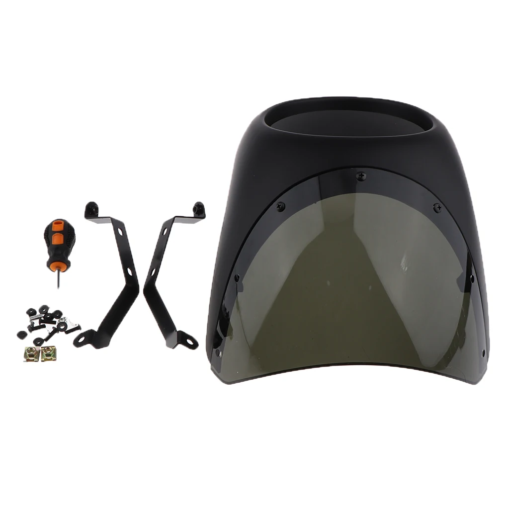

Ретро Cafe Racer Style Передняя обтекатель руля Wind Screen Cover Universal