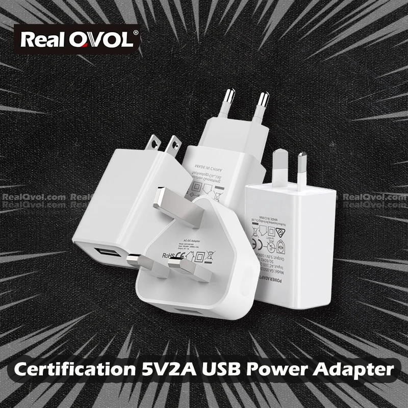 RealQvol Сертификация 5V2A USB адаптер питания CE FCC UL KC ASS ROSH PSE EU US UK AU KR вилка Raspberry PI