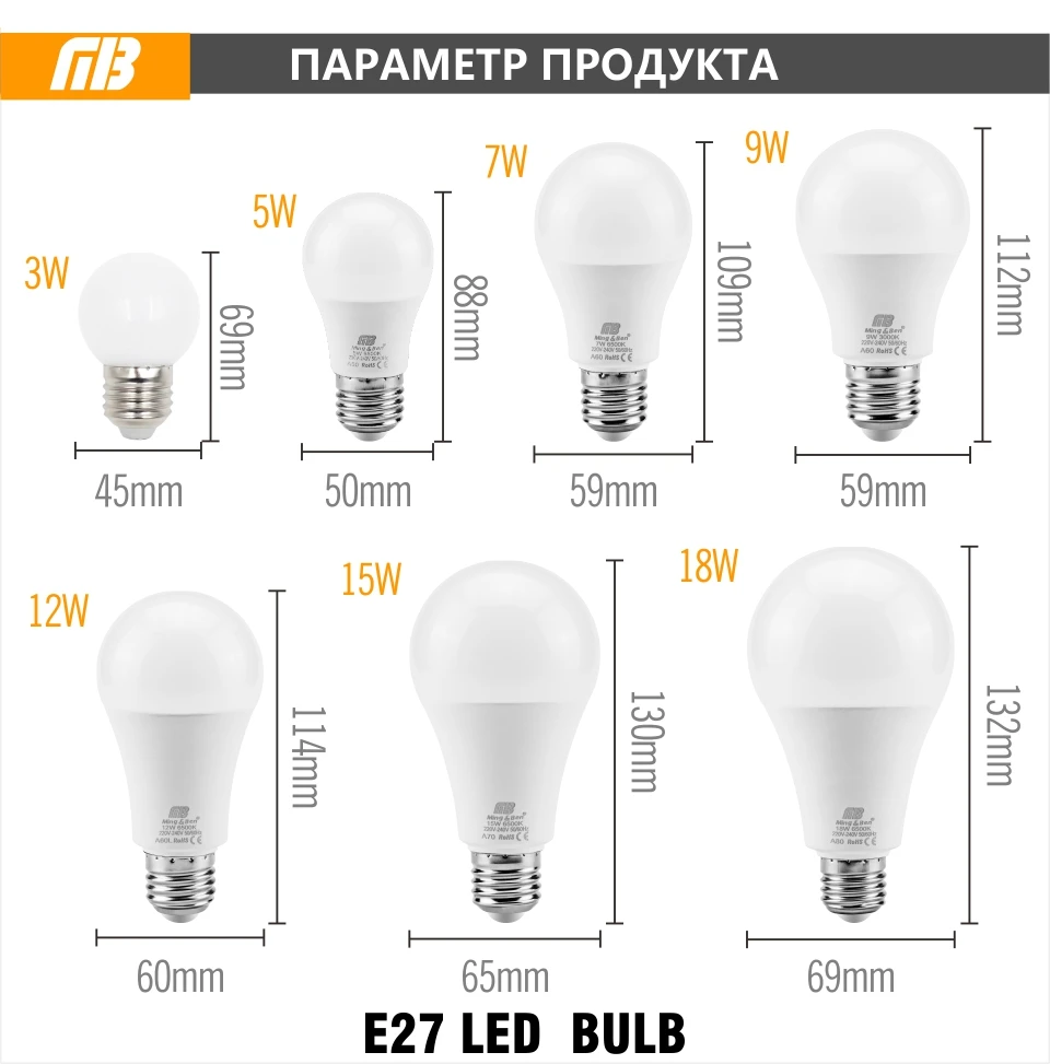 Без мерцания Светодиодный лампа E27 E14 220V светильник Смарт лампочки IC настоящая Power3W, 5 Вт, 7 Вт, 9 Вт, 12 Вт, 15 Вт, 18 Вт, высокая Яркость лампада светодиодный Bombilla