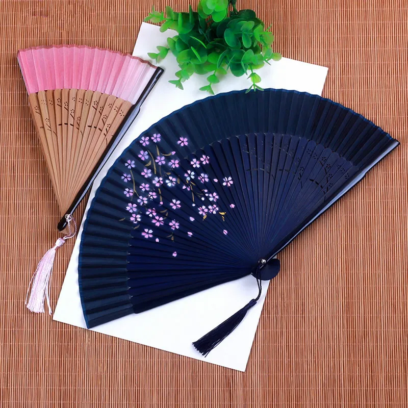 

Classical Dance Hand Fan Chinese Style Women Silk Folding Fan Small Vintage Hand Fans Bamboo Folding Fans Abanicos Para Boda