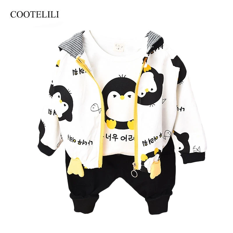 

CROAL CHERIE 3pcs Baby Boy Girl Clothing Sets Kids Clothes Outerwear For Boys Spring Jacket Fashion Coat + Shirt + Pants