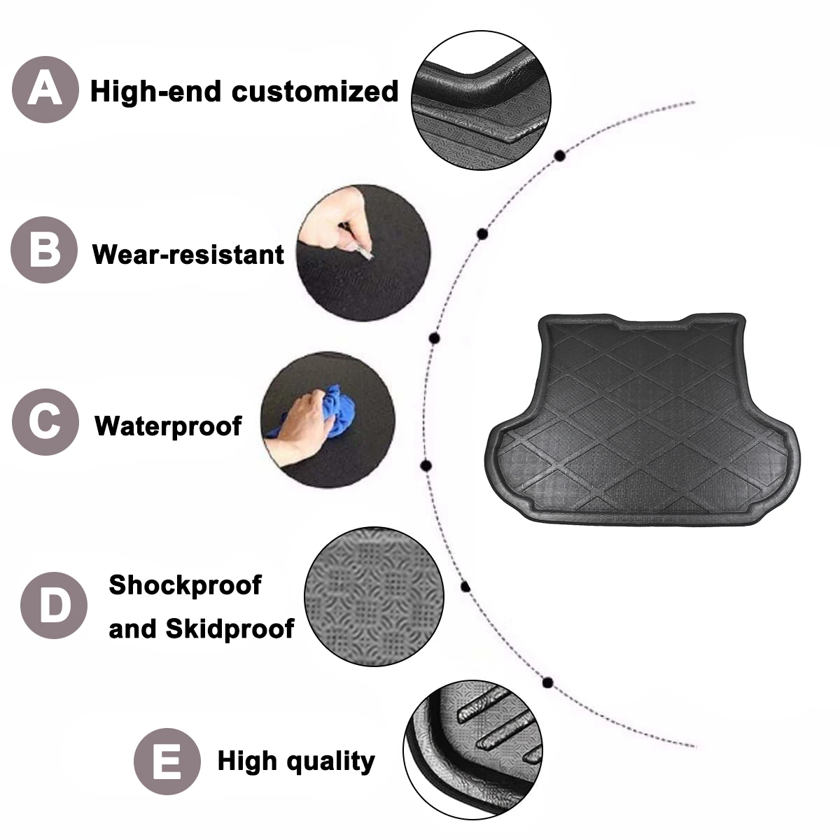 Автомобильный задний багажник коврик для ботинок водонепроницаемые коврики