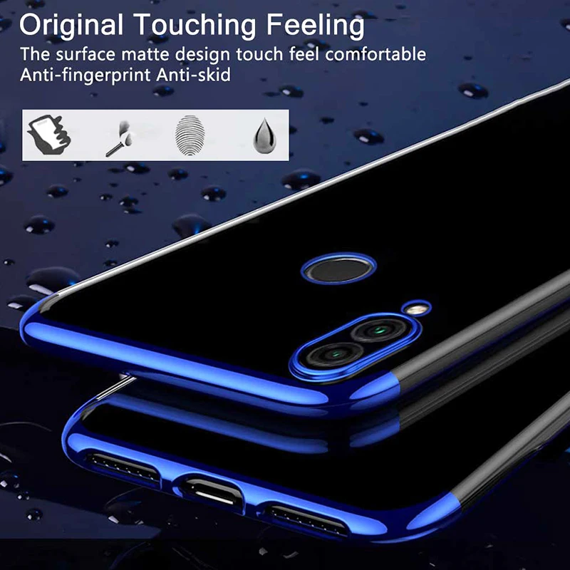 UPaitou Luxury Plating Case for Samsung Galaxy A20 A30 A40 A40S A50 A70 A80 A90 TPU Soft Clear Transparent Back Cover |