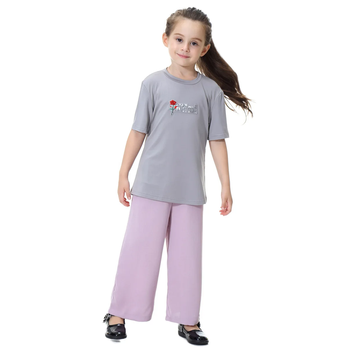 Модный комплект из двух предметов для мусульманской девочки детская абайя халат