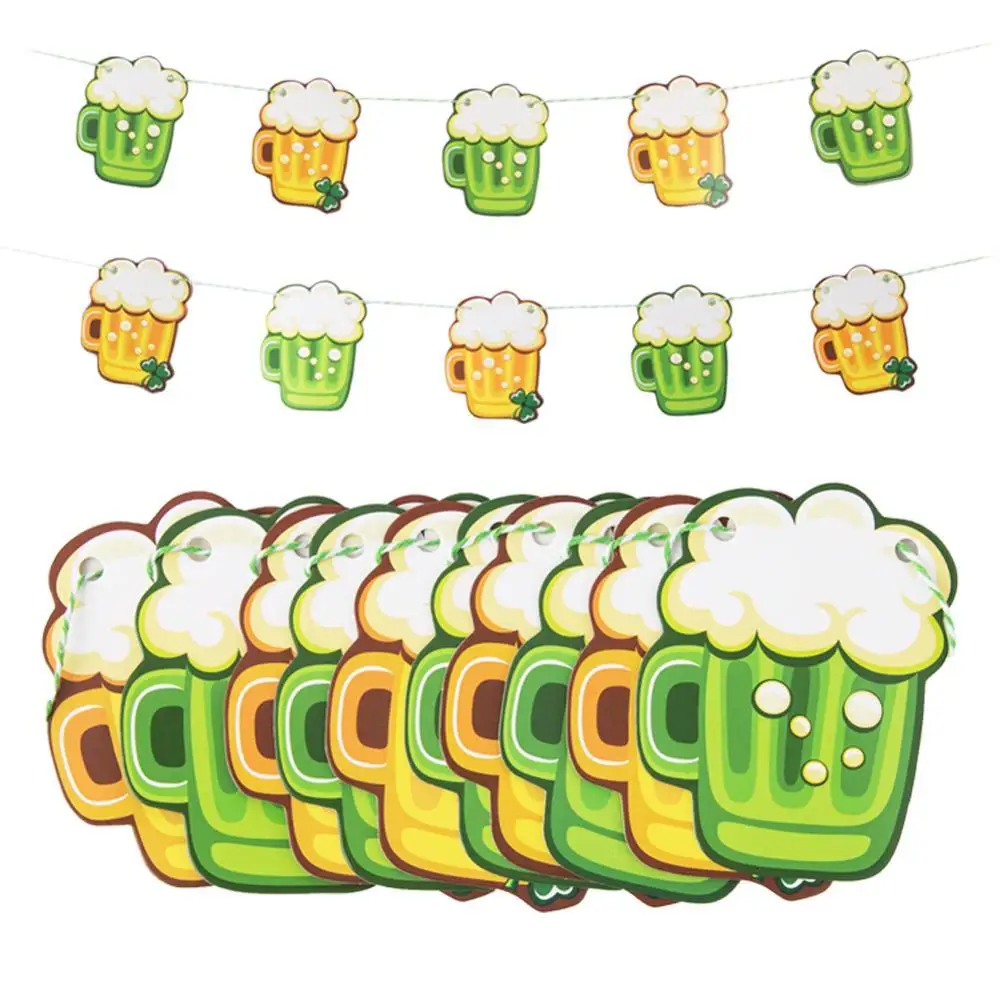 1pc 2m St.Patricks Day Beer Mug Banner Shamrock Lucky Letter Irish Party Decorations Birthday Wedding Shower | Дом и сад