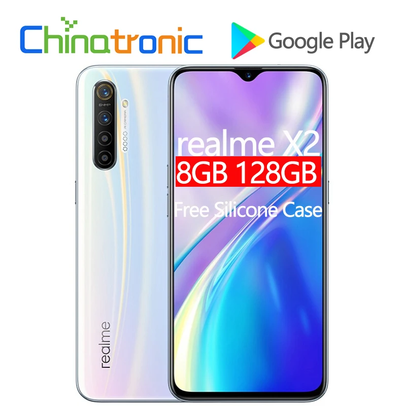 Оригинальный realme X2 X 2 8 ГБ 128 4G FDD LTE мобильный телефон 6 4 &quotFHD + безрамочный экран
