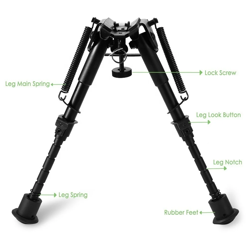 

Hot Sale 6-9 Inches hunting equipment Adjustable Spring Return Adapter Riflescope Mount Tactical Bipod