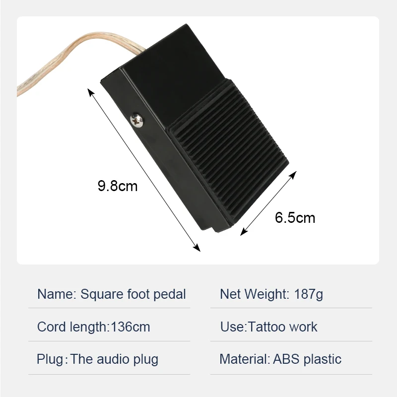 Tattoo Foot Pedal Switch Square Pedal Permanent Makeup of The Anti-Skip Black Plastic Tattoo Machine Set Supply Body Art Tools