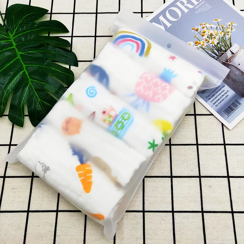 30x30cm 5pcs/pack  Baby Facecloth Baby Bath Towel Handkerchief Cotton Towel Soft Absorbent 6-Layer Gauze Washcloth