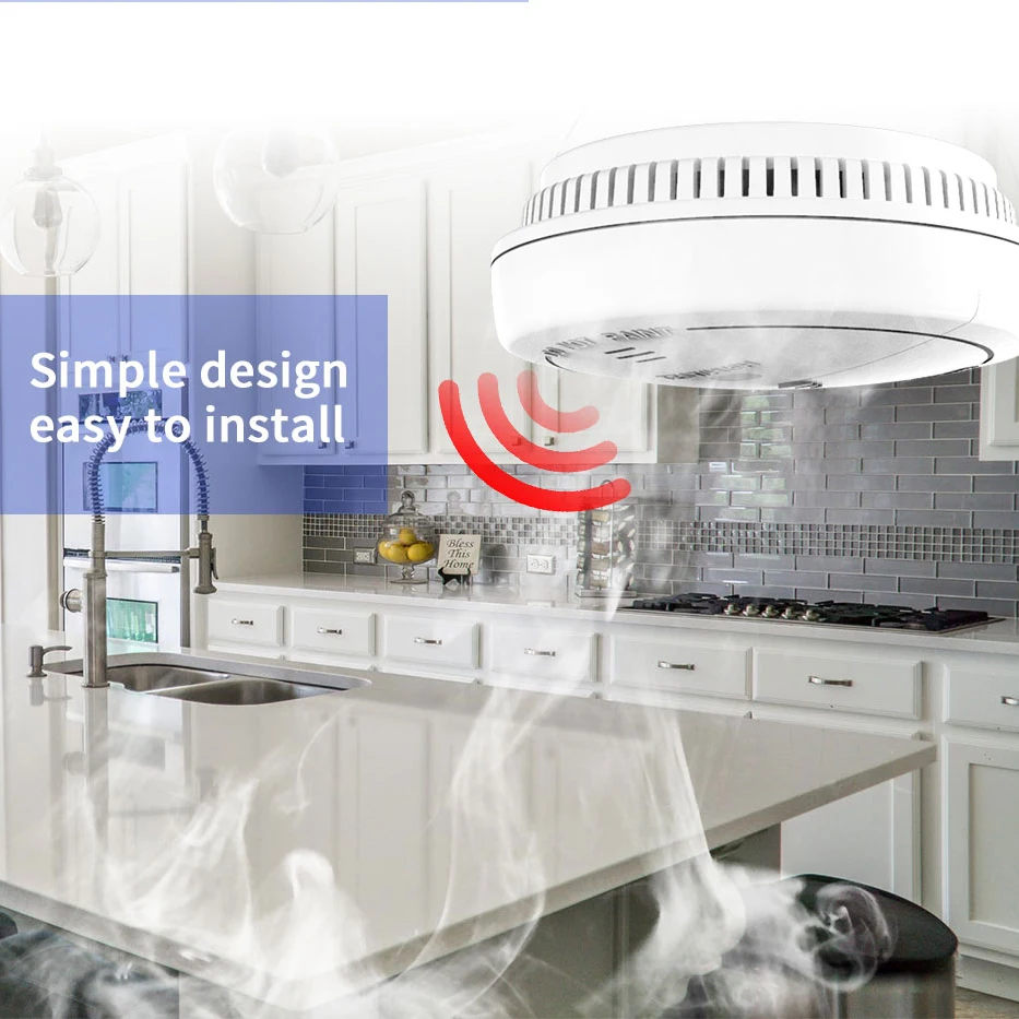 Датчик дыма Tuya с Wi-Fi и звуковой сигнализацией 80 дБ |