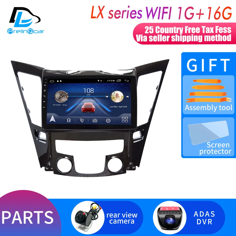 4G Lte Android 9,0 Автомобильный мультимедийный навигатор gps dvd-плеер для hyundai Sonata I40 I45 I50 2011- лет ips экран радио - Цвет: LX player 1G16G DVR