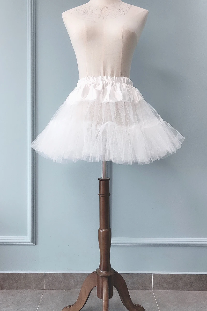 White Swing Mini Tulle Mesh Petticoats Lady Sweet Tutu Gala Party Women Underskirt Cheap Short Elastic Waist Rockabilly Skirt | Женская
