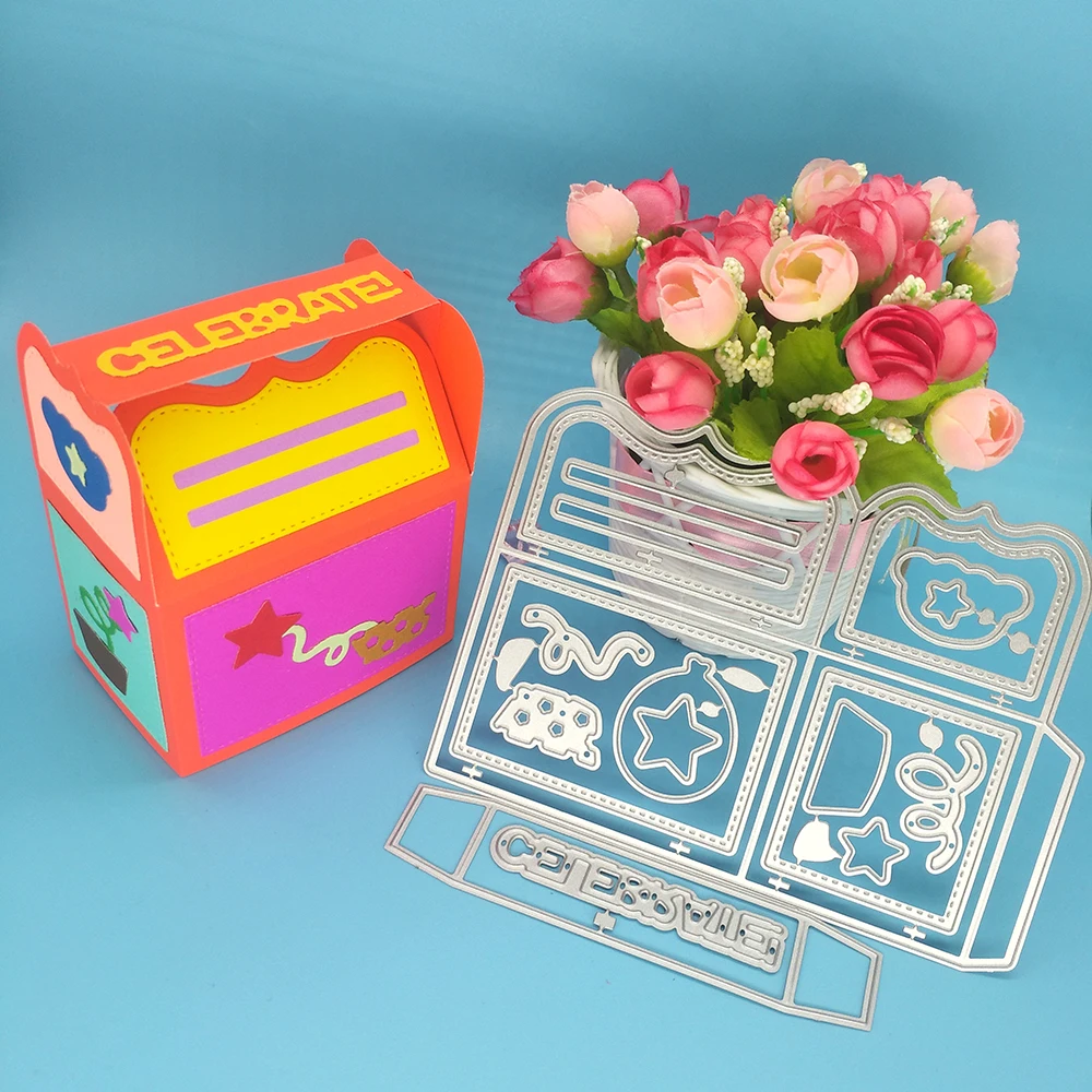 

Exquisite Christmas 3D gift box metal cutting dies, used for DIY scrapbook, card, photo album decoration, embossing crafts