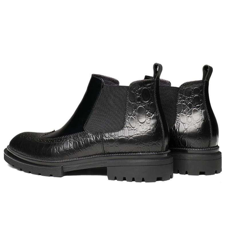 Мужские ковбойские ботильоны ручной работы из натуральной лакированной кожи с