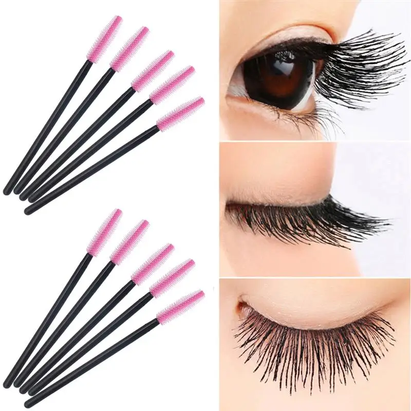 

50 шт., одноразовые Силиконовые кисти для туши для ресниц