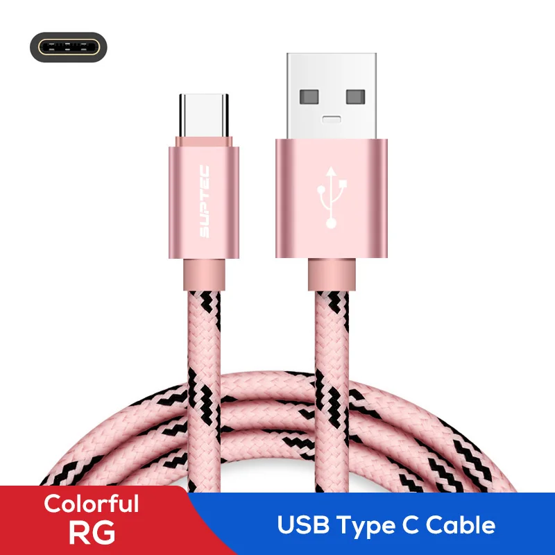 SUPTEC usb type-C кабель 3A Быстрая зарядка кабель для передачи данных Быстрая зарядка 3,0 type-C кабель для зарядки телефона для samsung S9 S8 huawei Xiaomi - Цвет: Colorful RG