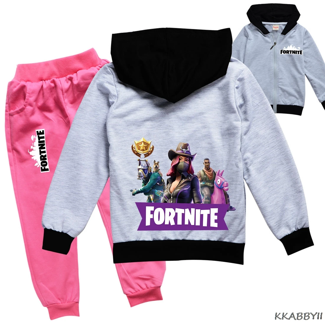 Одежда для мальчиков, с капюшоном, с принтами персонажей костюм Fortnites Дети Аниме толстовки с капюшоном с принтом в виде персонажей из мультфильма Топы + брюки, комплект одежды из 2 предметов, спортивный костюм (art.: 3920b71f4dd26) - 3920b71f4dd26