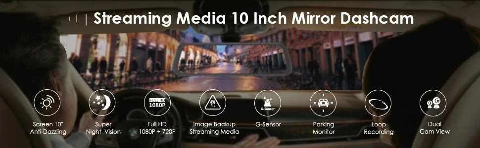 Android 8,1 4G Автомобильный видеорегистратор 1" поток зеркало заднего вида FHD 1080P ADAS DashCam камера видеорегистратор авто регистратор видеорегистратор gps Видеорегистраторы