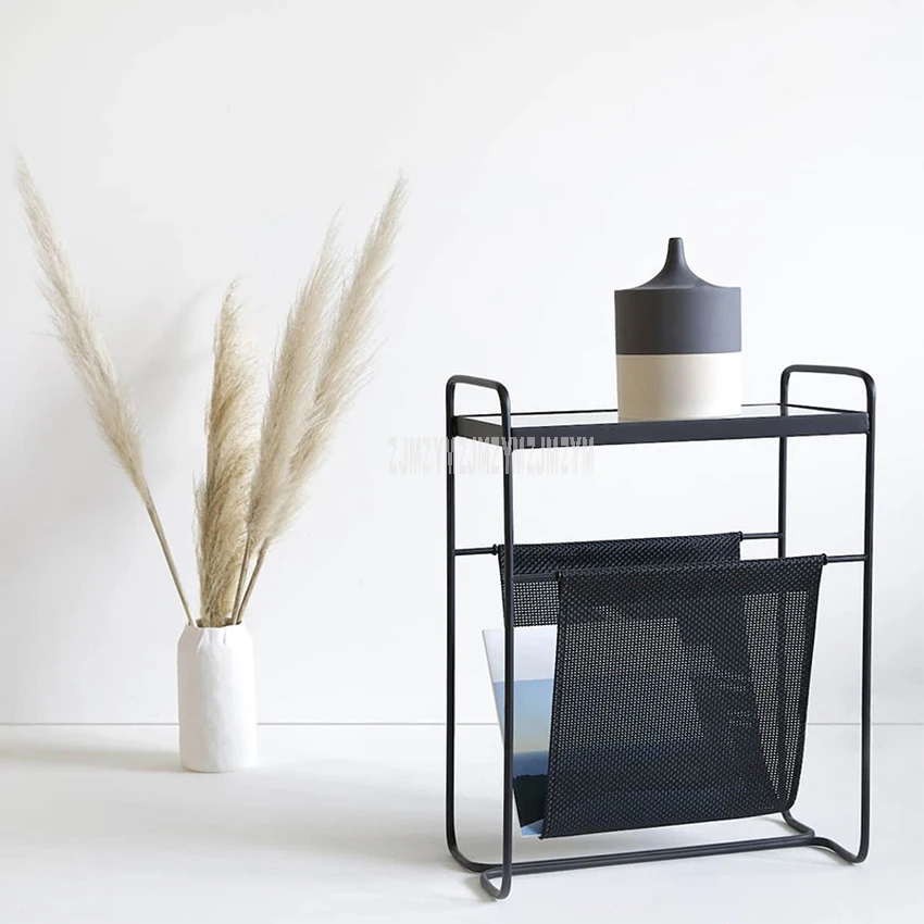 Nordic Style Small Sofa Side Table Black Iron Art Movable Modern Coffee Bedside Nightstand Mini Creative Tea | Мебель