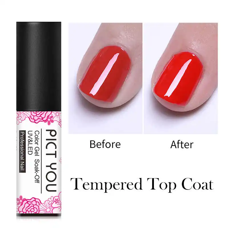 Top Coat 1 PICT YOU 5 мл голографический блеск Платина неоновый лак для ногтей Гель-лак для нейл-арта УФ светодиодный гель Varnis - Цвет: Top Coat 1