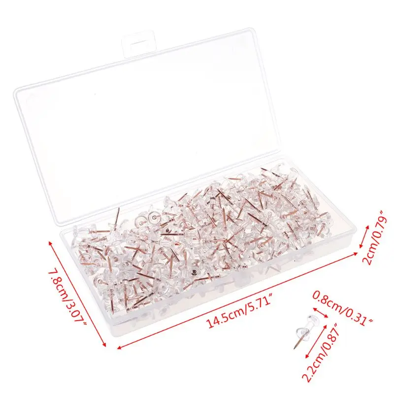 

200pcs Push Pins Thumb Thumbtack Board Drawing PhotoWall Studs Office Supplies