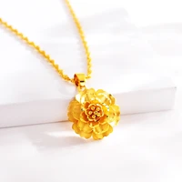 delicate flower blooming pendant gold 14k jewelry for women wedding engagement anniversary gift necklace pendant no chain female