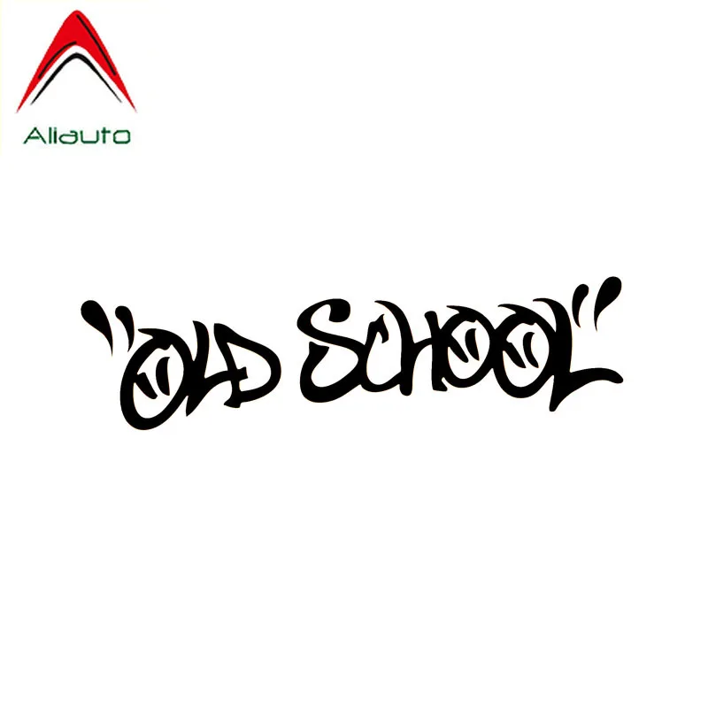 

Модные автомобильные наклейки Aliauto с надписями, виниловые Водонепроницаемые Светоотражающие наклейки для старой школы, черные/серебряные ...