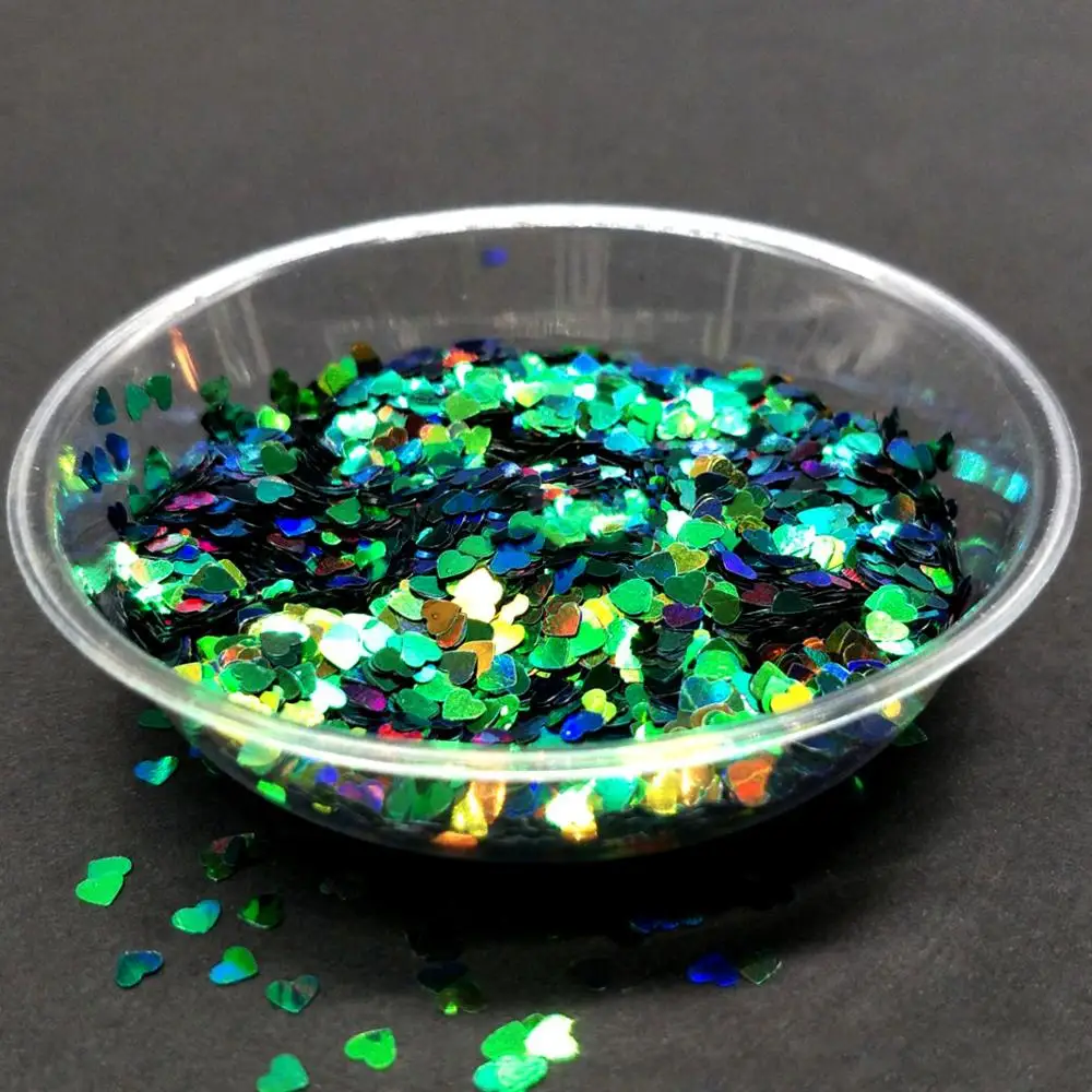 

100g Chameleon Nail Sequins Glitter Holographic Love Heart Flakes Dazzling Nails Nail Art Glitter Decorations Sparkly Glitter