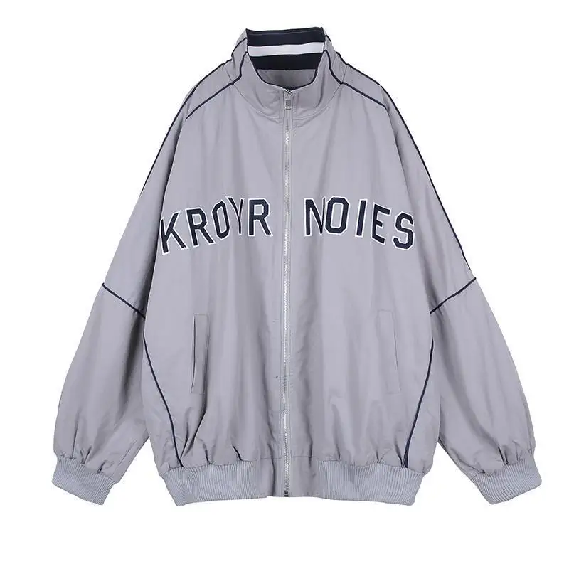 

Uniforme de holgado para mujer, chaqueta de americana con cuello levantado, estilo coreano, primavera 2021