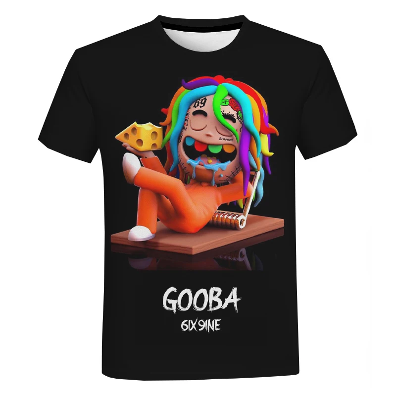 

Gooba 6ix9ine Men's T-Shirts 3D Print American Rapper Fashion Casual Streetwear O-neck Short Sleeve Hip Hop t shirt man Tee Top