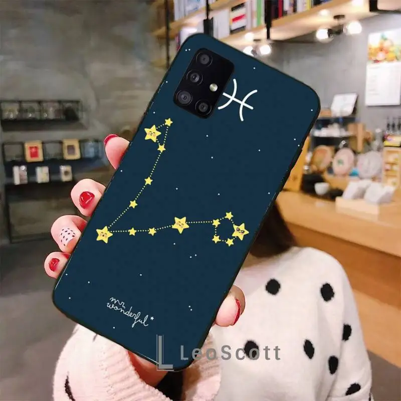 

constellations Pisces Phone Case For Samsung A50 A51 A71 A20E A20S S10 S20 S21 S30 Plus ultra 5G M11