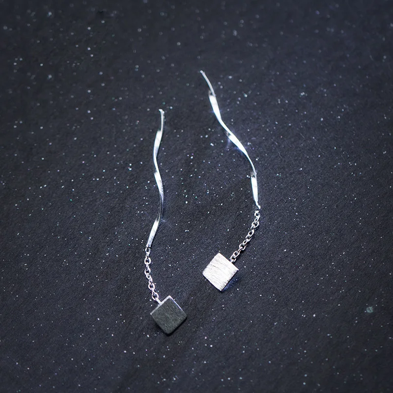 Серьги гвоздики из серебра 2019 пробы квадратные 100% см|Серьги-гвоздики| |