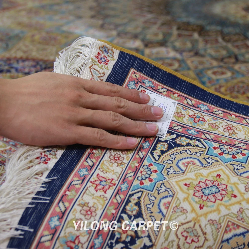 Yilong 6'x9' Handmade Persian Antique Carpets Oriental Medallion Turkish Silk Rug (ZQG328A) | Дом и сад