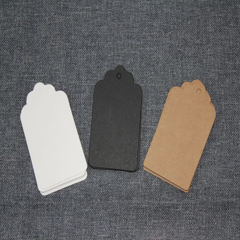 100 шт./лот 4 размера белые черные коричневые бирки из крафт-бумаги сделай сам