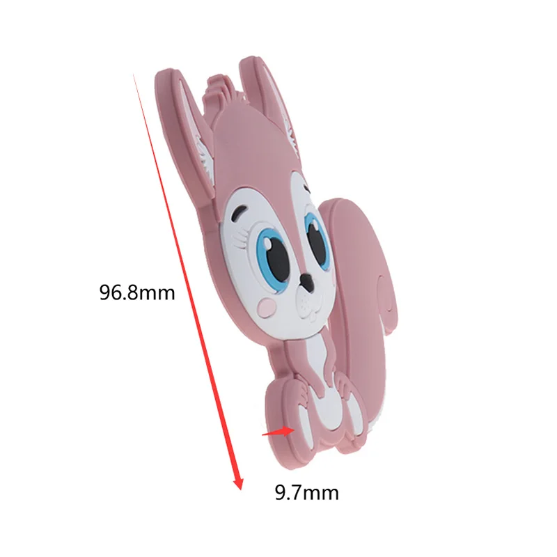 10pcs Silicone Squirrel Baby Teether Cartoon Rodent Pendant Bpa Free Nursing Tiny Animal Newborn Chewing Teething Necklace Toys images - 6