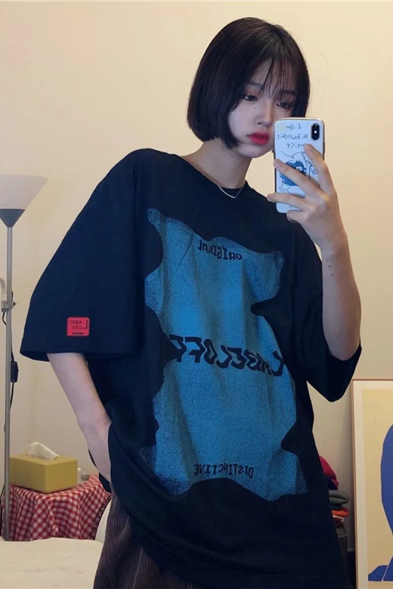 Новинка лета 2020 футболка с короткими рукавами принтом поп-Инс Модный