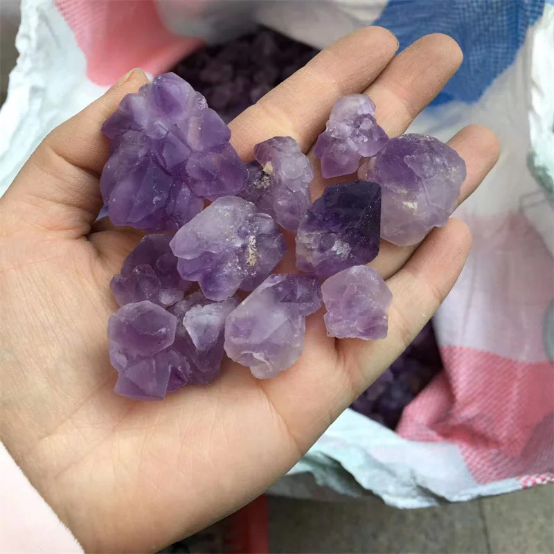 

Natural Srones Amethyst Cluster Flower Quartz Crystal Healing Reiki Gemstones Home Decoration