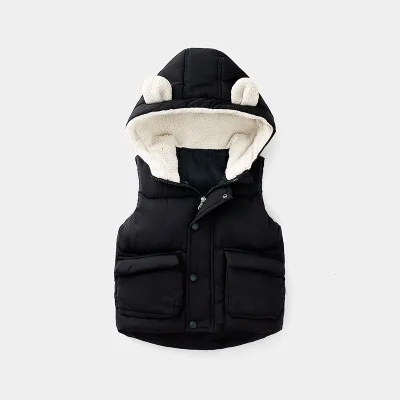 

Autumn Winter Children Waistcoat Cute Ears Hooded Girl Boys Sleeveless Jacket Thicken Warm Kid Winter Vest Casual Teenager Vest