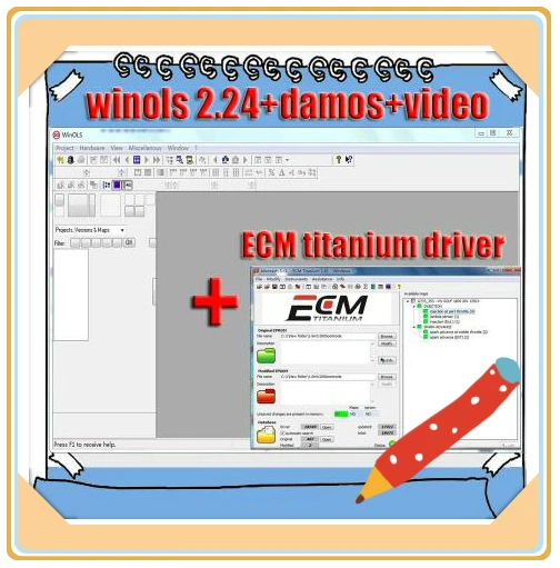 Winols 2 24 + разблокированный патч Damos файлы видео Руководство пользователя Ecm titanium