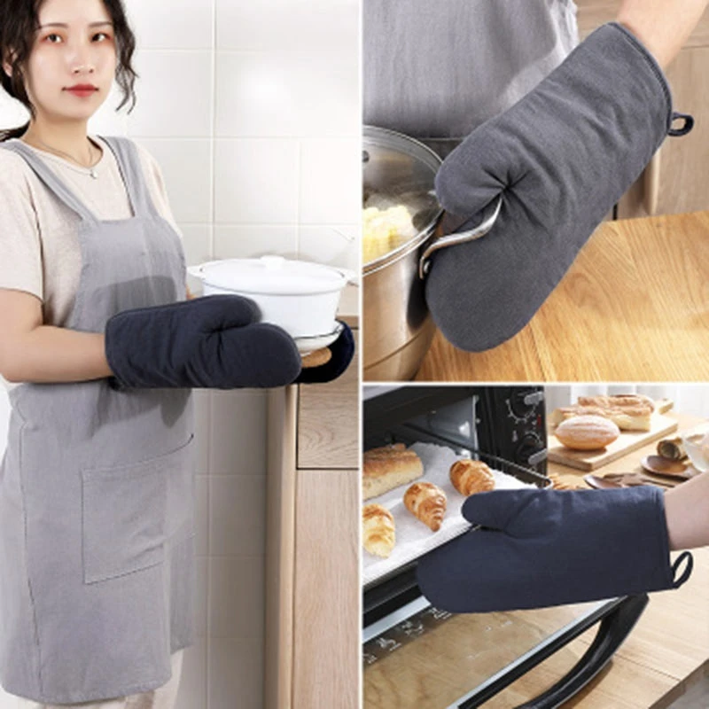 

2Pcs Extra-Thick Heat-Resistant Gloves for Household Microwave Oven Baking Tools