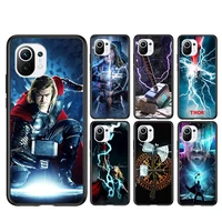 thor marvel hero for xiaomi mi 11t 10t 11 10 ultra lite note10 9 9t se 8 pro a3 5g silicone black phone case cover