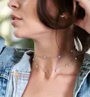 Подвеска Collares, 100% Стерлинговое Серебро 925 пробы, ювелирное изделие, Элегантный Cz цветок, очаровательное звено, чокер, ожерелье для женщин, для девушек, короткий слой