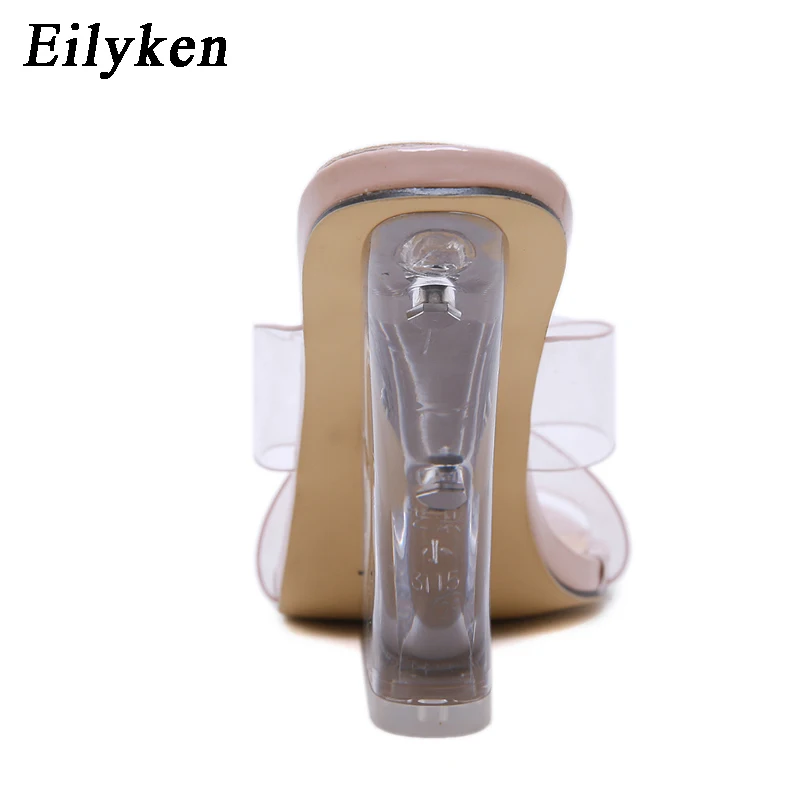 Eilyken/качественные женские босоножки; пикантные прозрачные Шлепанцы из ПВХ; обувь на танкетке с открытым носком и кристаллами; коллекция года; сезон лето; женские шлепанцы для вечеринок