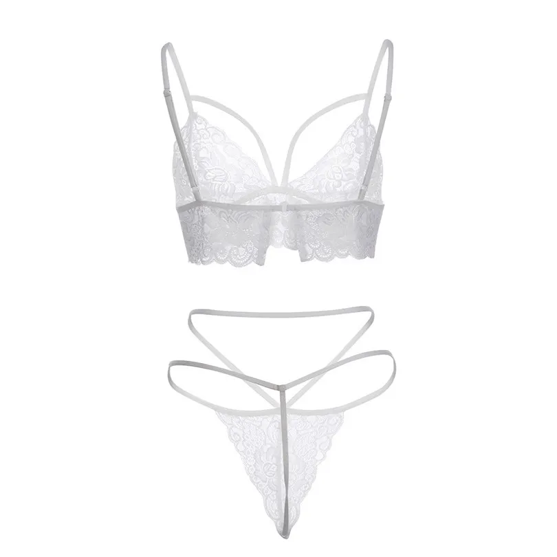 Сексуальное женское кружевное белье новый женский однотонный белый кружевной